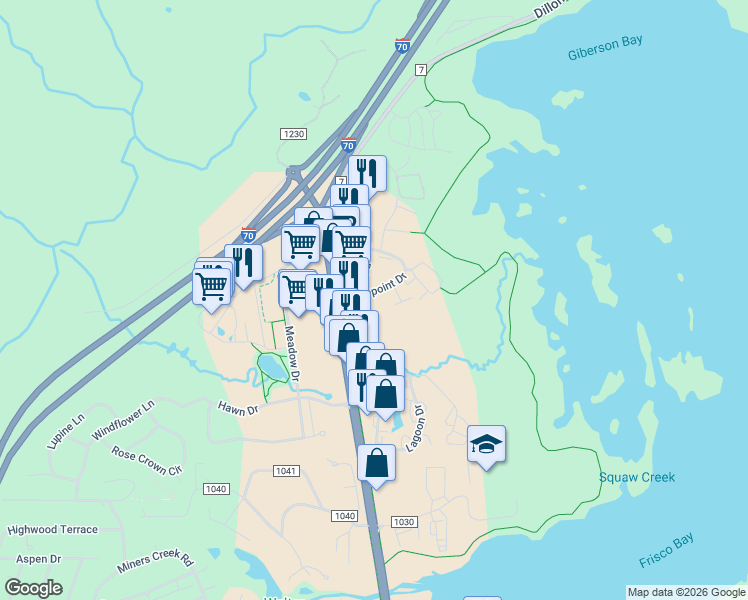 map of restaurants, bars, coffee shops, grocery stores, and more near 720 Lakepoint Drive in Frisco