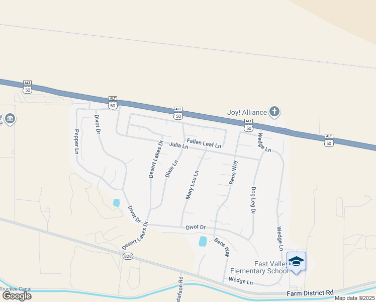 map of restaurants, bars, coffee shops, grocery stores, and more near 959 Julia Lane in Fernley
