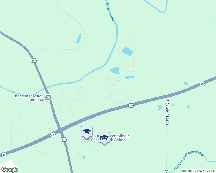 map of restaurants, bars, coffee shops, grocery stores, and more near 1310 Deer Creek Drive in Greencastle