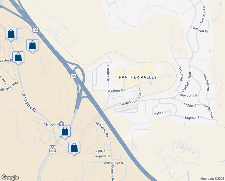 map of restaurants, bars, coffee shops, grocery stores, and more near 330 Western Road in Reno
