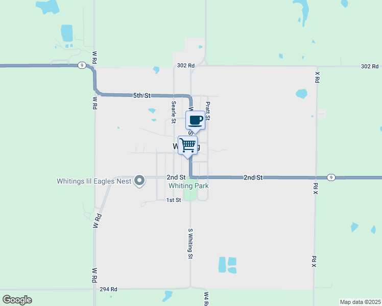 map of restaurants, bars, coffee shops, grocery stores, and more near in Whiting