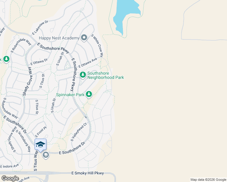 map of restaurants, bars, coffee shops, grocery stores, and more near Perimeter Trail in Aurora