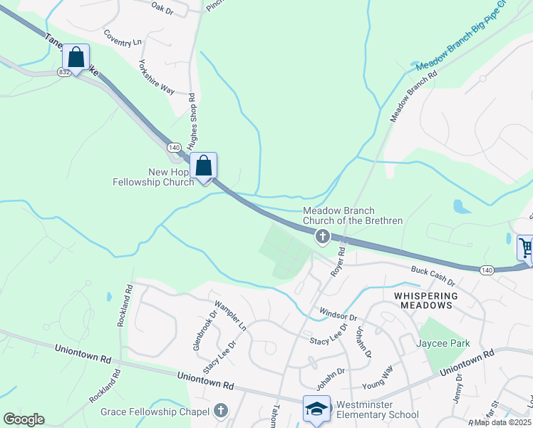 map of restaurants, bars, coffee shops, grocery stores, and more near 1006 Taneytown Pike in Westminster