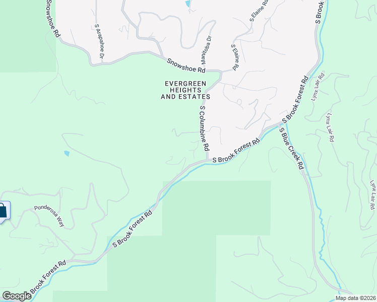 map of restaurants, bars, coffee shops, grocery stores, and more near 6949 South Columbine Road in Evergreen