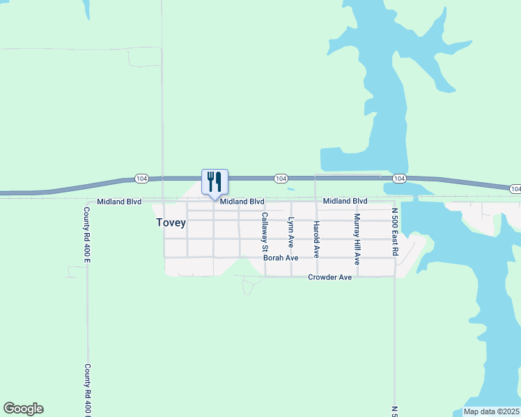 map of restaurants, bars, coffee shops, grocery stores, and more near 501 Midland Boulevard in Tovey