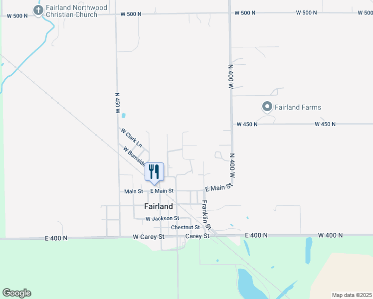 map of restaurants, bars, coffee shops, grocery stores, and more near 210 North Hickory Lane in Fairland