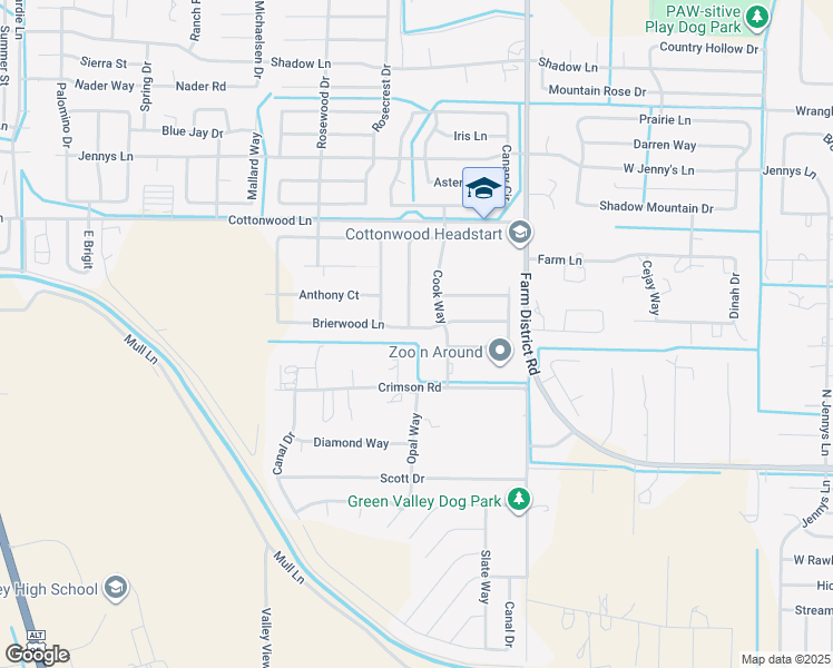 map of restaurants, bars, coffee shops, grocery stores, and more near 1045 Brierwood Lane in Fernley