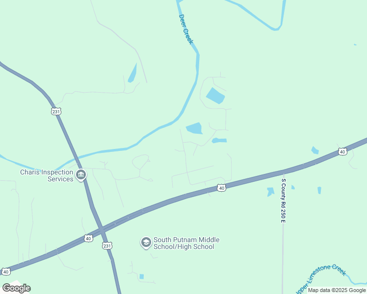 map of restaurants, bars, coffee shops, grocery stores, and more near 1310 Deer Creek Drive in Greencastle