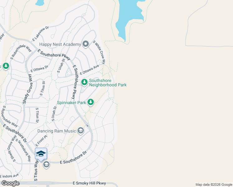 map of restaurants, bars, coffee shops, grocery stores, and more near Perimeter Trail in Aurora