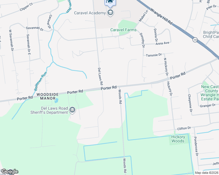 map of restaurants, bars, coffee shops, grocery stores, and more near 2156 Porter Road in Bear