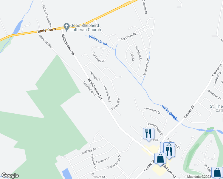 map of restaurants, bars, coffee shops, grocery stores, and more near 29 Vacari Way in Little Egg Harbor Township