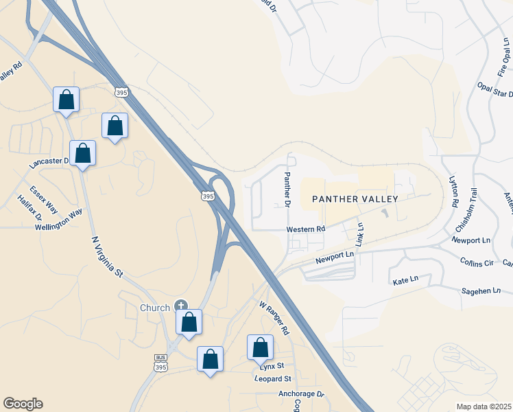 map of restaurants, bars, coffee shops, grocery stores, and more near 5875 Kearney Drive in Reno