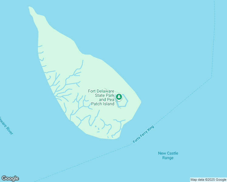 map of restaurants, bars, coffee shops, grocery stores, and more near Prison Camp Trail in Delaware City