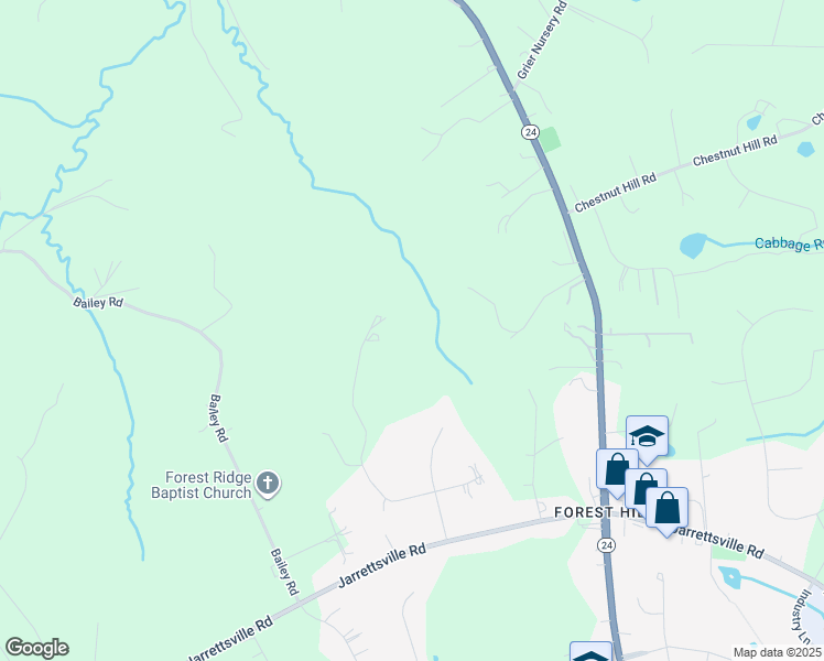 map of restaurants, bars, coffee shops, grocery stores, and more near 2517 Pinehurst Avenue in Forest Hill
