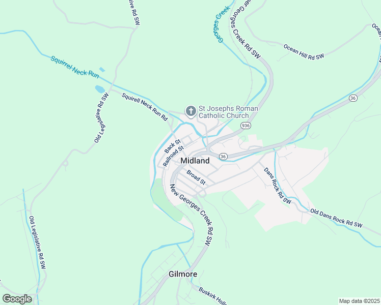 map of restaurants, bars, coffee shops, grocery stores, and more near 14807 Main Street in Midland