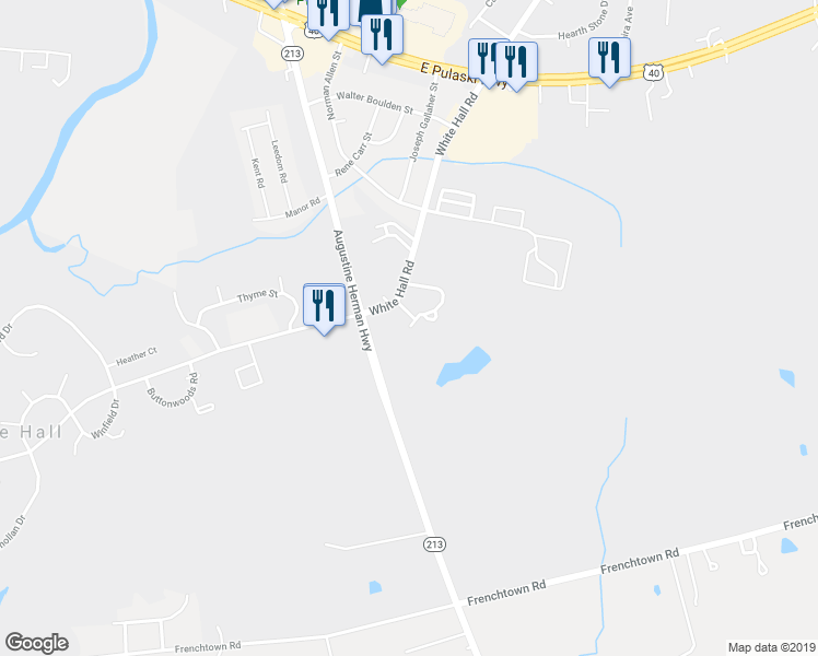 map of restaurants, bars, coffee shops, grocery stores, and more near 2 Colonial Manor Court in Elkton