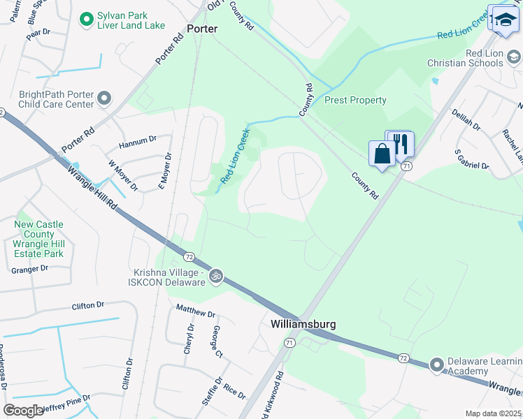 map of restaurants, bars, coffee shops, grocery stores, and more near 405 Suwannee Ct in Bear