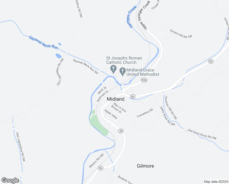 map of restaurants, bars, coffee shops, grocery stores, and more near 14813 Broadway Street in Midland