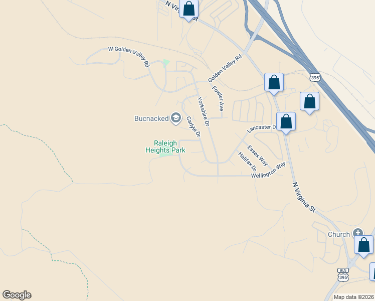 map of restaurants, bars, coffee shops, grocery stores, and more near 755 Milton Cir in Reno