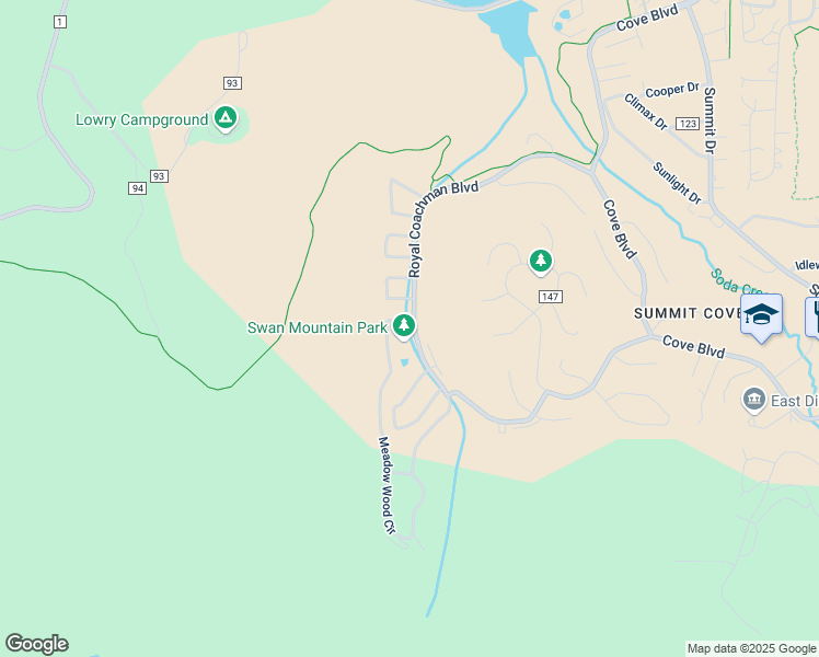 map of restaurants, bars, coffee shops, grocery stores, and more near 101 Red Cloud Peak Drive in Dillon