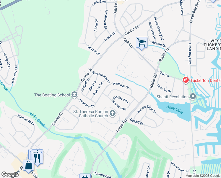 map of restaurants, bars, coffee shops, grocery stores, and more near 34 Sunrise Bay Boulevard in Little Egg Harbor Township