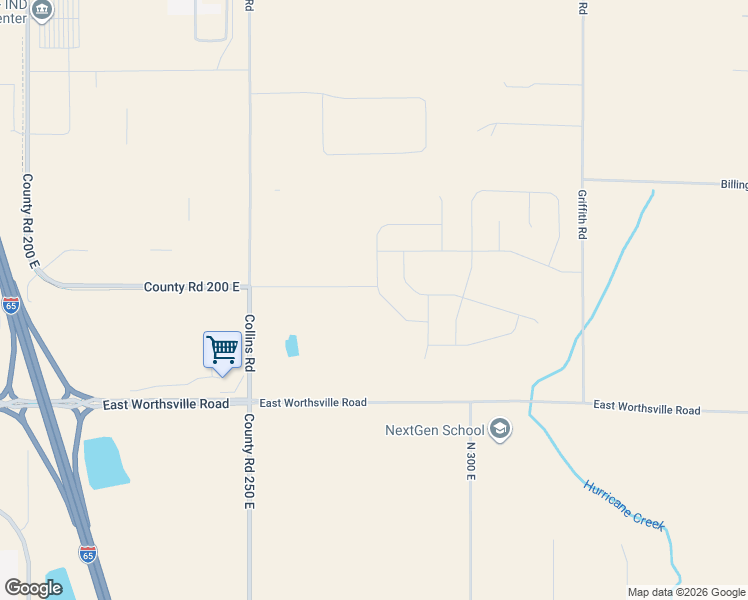 map of restaurants, bars, coffee shops, grocery stores, and more near 2610 East Worthsville Road in Greenwood