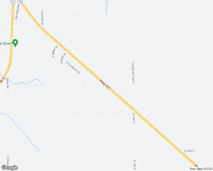 map of restaurants, bars, coffee shops, grocery stores, and more near 831 U.S. 52 in Rushville