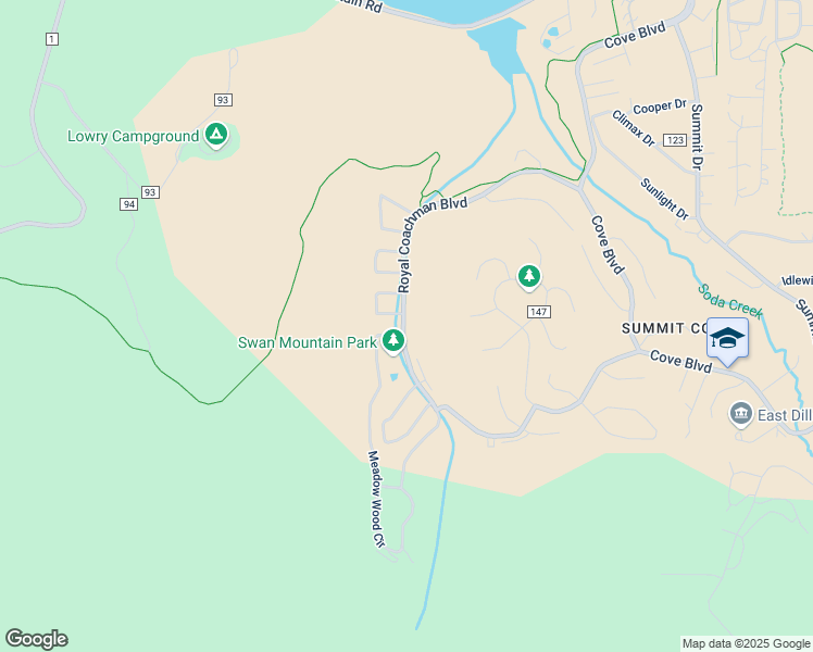 map of restaurants, bars, coffee shops, grocery stores, and more near 101 Red Cloud Peak Drive in Dillon