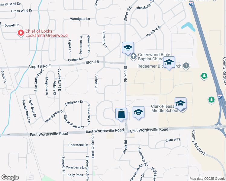 map of restaurants, bars, coffee shops, grocery stores, and more near 1790 Buckeye Court in Greenwood