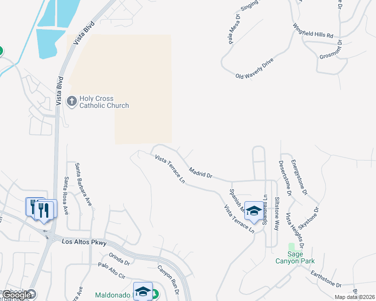 map of restaurants, bars, coffee shops, grocery stores, and more near 2168 Madrid Drive in Sparks