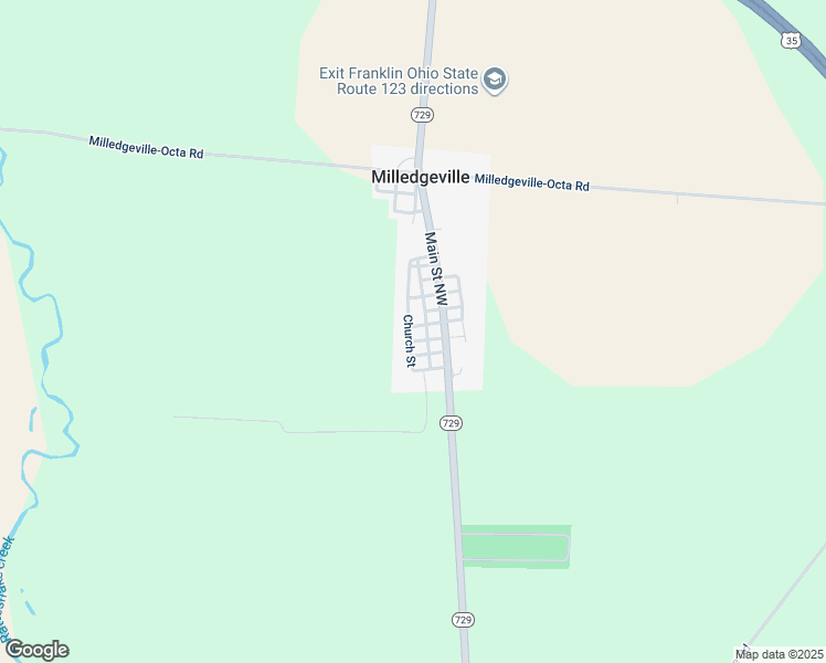 map of restaurants, bars, coffee shops, grocery stores, and more near 8204 Church Street in Milledgeville