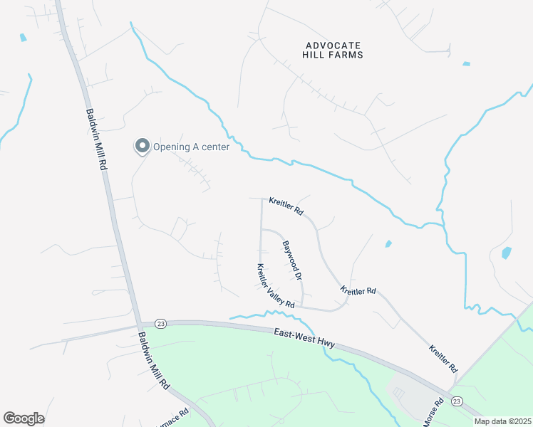 map of restaurants, bars, coffee shops, grocery stores, and more near 1650 Kreitler Valley Road in Forest Hill