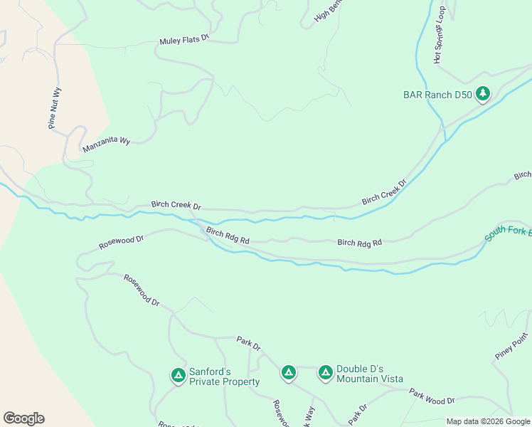 map of restaurants, bars, coffee shops, grocery stores, and more near Birch Creek Drive in Fairview