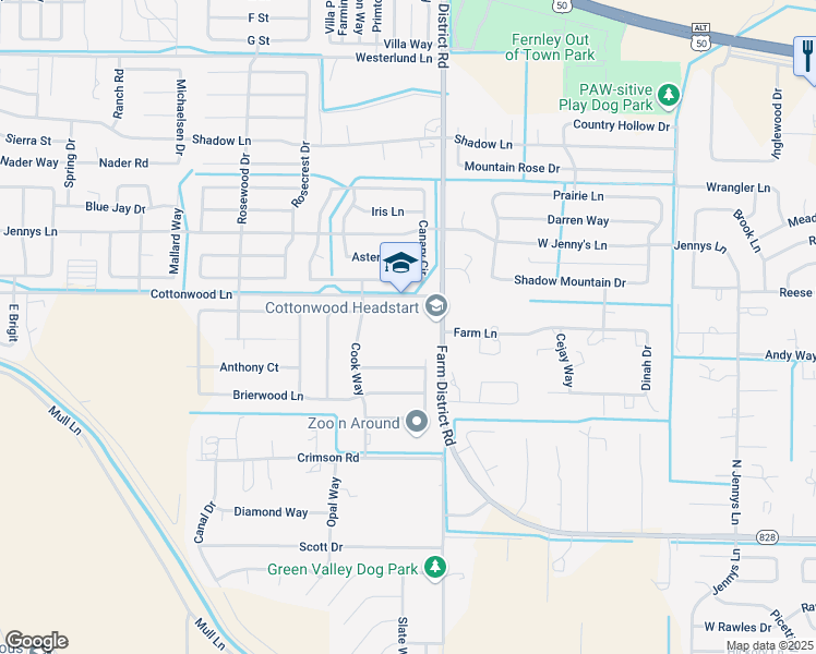 map of restaurants, bars, coffee shops, grocery stores, and more near 925 Farm District Road in Fernley