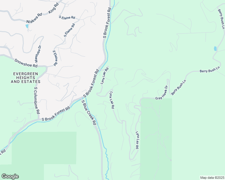 map of restaurants, bars, coffee shops, grocery stores, and more near 6808 South Brook Forest Road in Evergreen