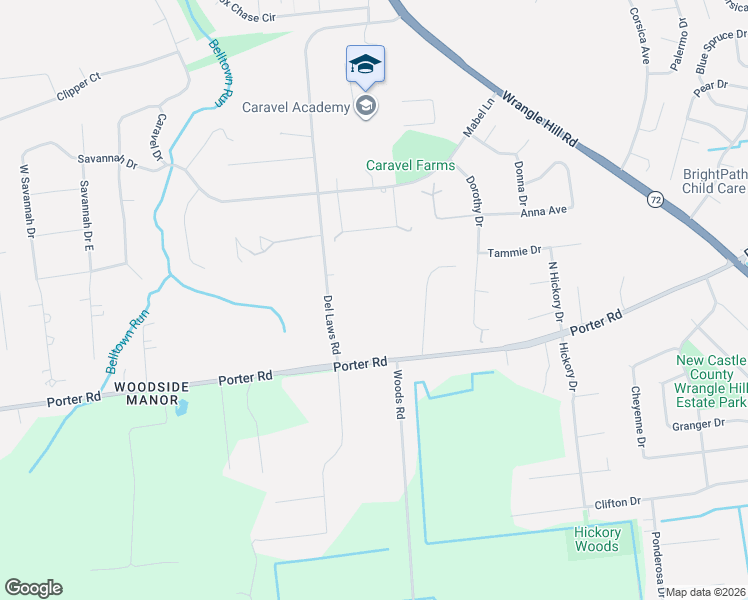 map of restaurants, bars, coffee shops, grocery stores, and more near 2975 Del Laws Road in Bear