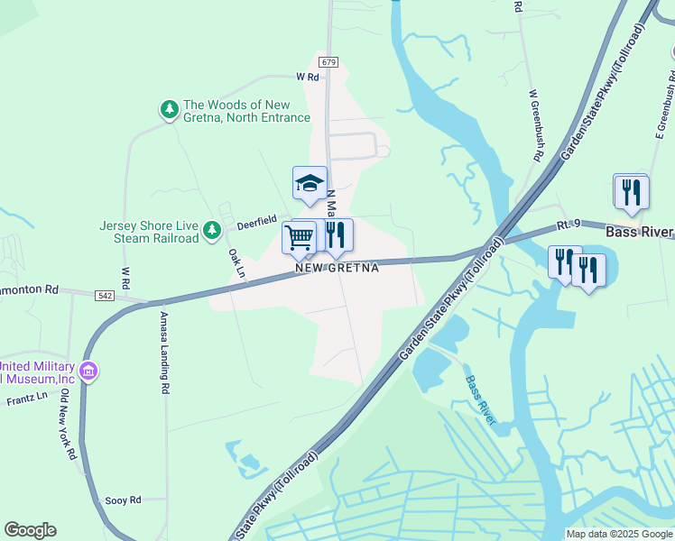 map of restaurants, bars, coffee shops, grocery stores, and more near in Bass River