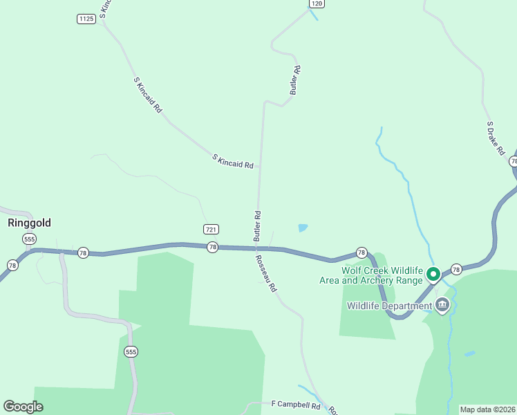 map of restaurants, bars, coffee shops, grocery stores, and more near in Ringgold