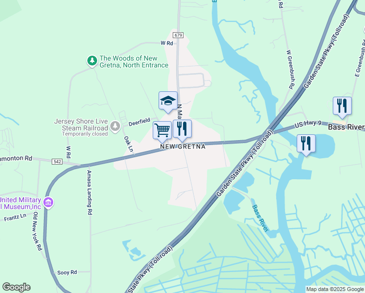 map of restaurants, bars, coffee shops, grocery stores, and more near in Bass River