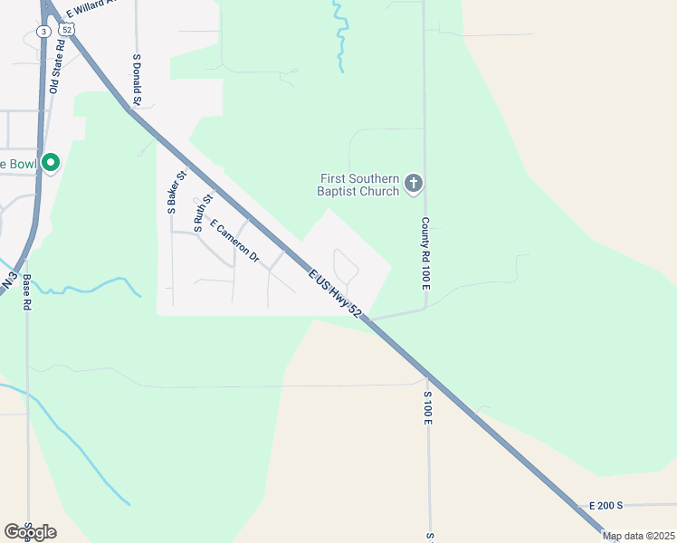 map of restaurants, bars, coffee shops, grocery stores, and more near 832 U.S. 52 in Rushville