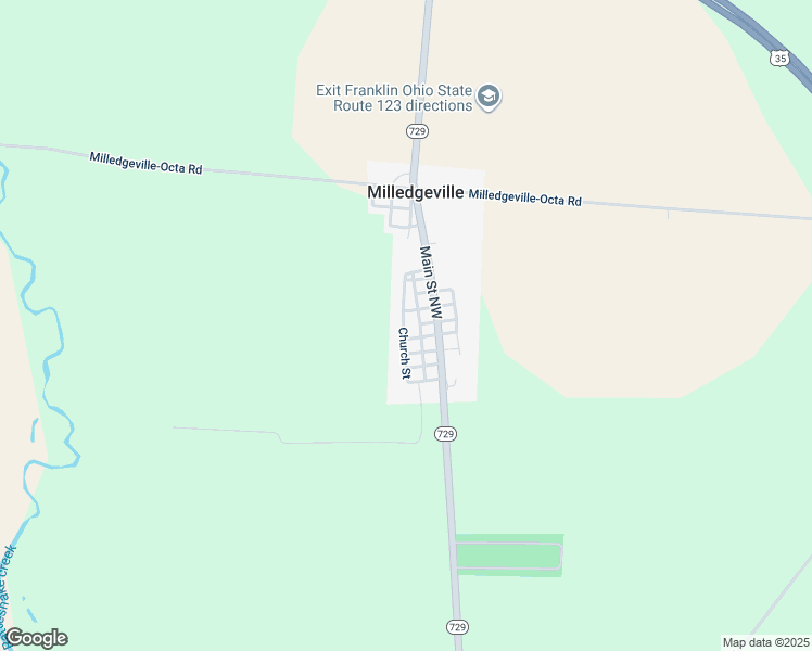 map of restaurants, bars, coffee shops, grocery stores, and more near 8204 Church Street in Milledgeville