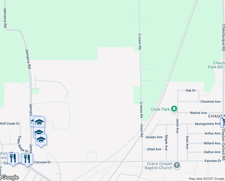 map of restaurants, bars, coffee shops, grocery stores, and more near 10209 South Union Road in Miamisburg