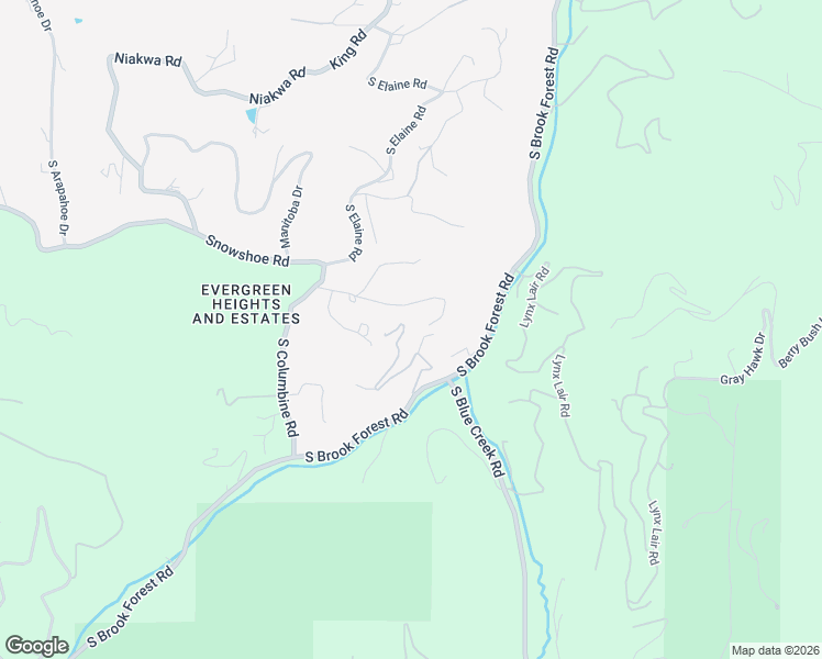 map of restaurants, bars, coffee shops, grocery stores, and more near 6904 Sprucedale Park Way in Evergreen