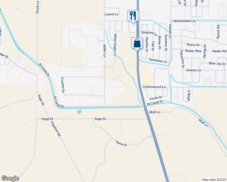 map of restaurants, bars, coffee shops, grocery stores, and more near 940 Curtis Pl in Fernley