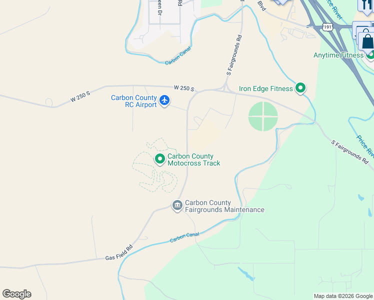 map of restaurants, bars, coffee shops, grocery stores, and more near 615 South Fairgrounds Way in Price