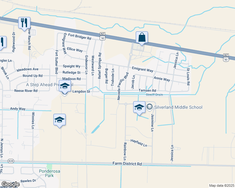map of restaurants, bars, coffee shops, grocery stores, and more near 764 Tamsen Road in Fernley