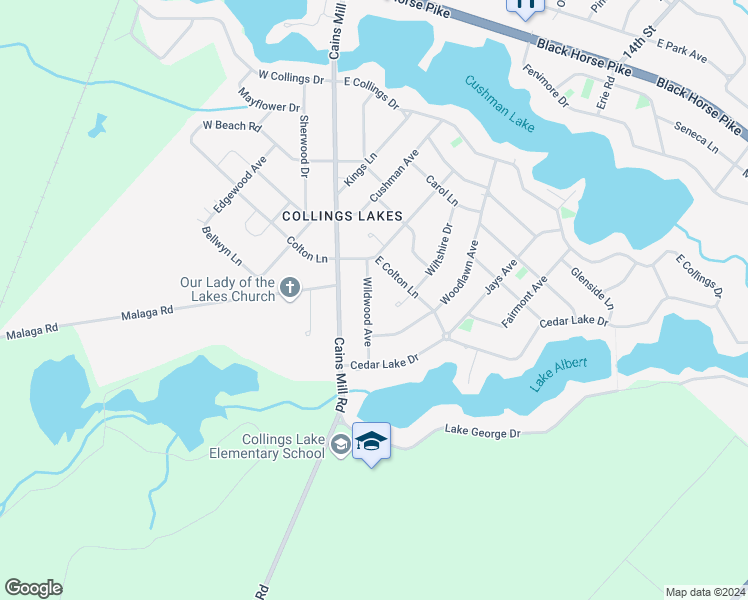 map of restaurants, bars, coffee shops, grocery stores, and more near 510 Wildwood Avenue in Buena Vista Township