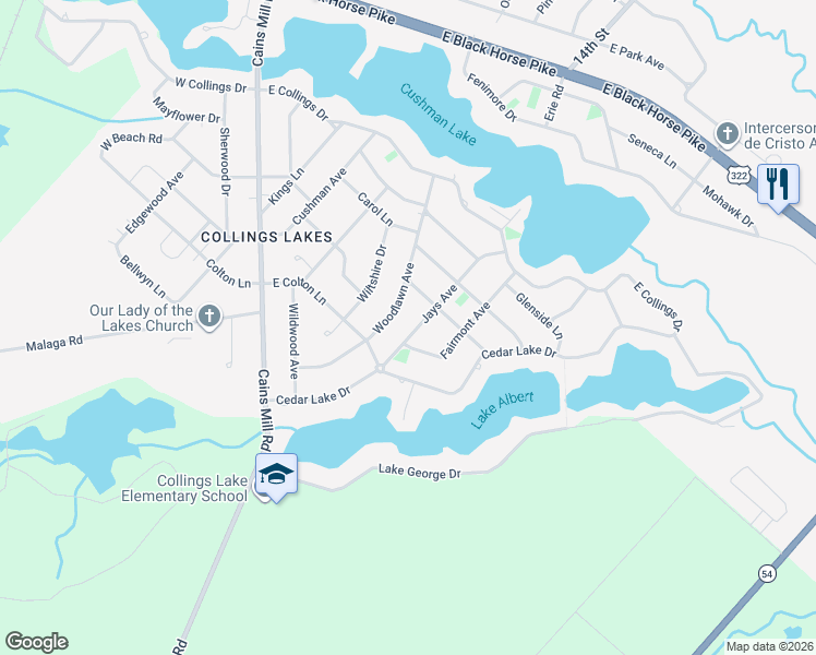 map of restaurants, bars, coffee shops, grocery stores, and more near 309 Jays Avenue in Buena Vista Township