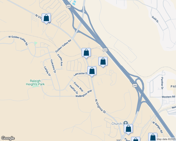 map of restaurants, bars, coffee shops, grocery stores, and more near 7680 South Claridge Pointe Parkway in Reno