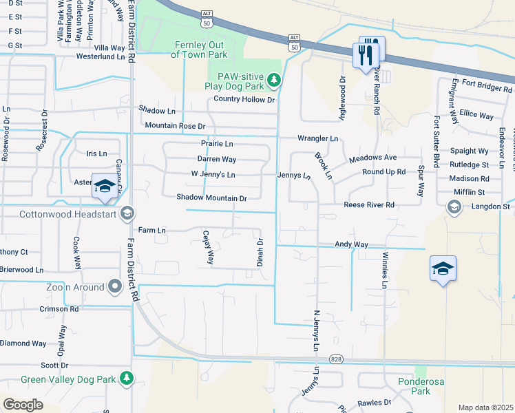 map of restaurants, bars, coffee shops, grocery stores, and more near 157 Shadow Mountain Drive in Fernley